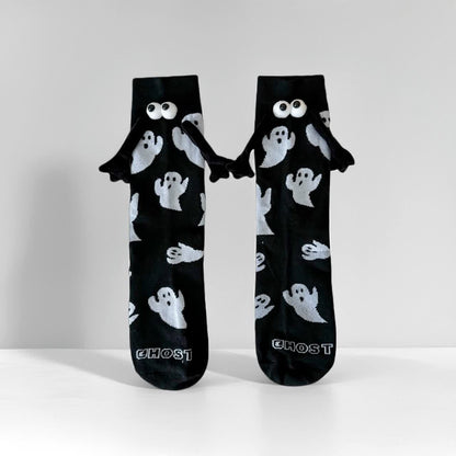 Plusock Ghost Magnetic Hand Holding Socks(4 Pairs) - Black - EU36-40(US3-7) - image 2