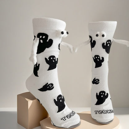 Plusock Ghost Magnetic Hand Holding Socks(4 Pairs) - White - EU36-40(US3-7) - image 3