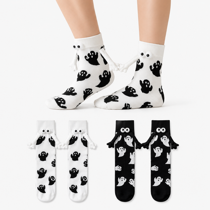 Plusock Ghost Magnetic Hand Holding Socks(4 Pairs) - Multicolor*2 - EU36-40(US3-7) - image 0