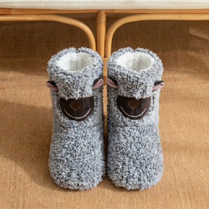 Plusock Grey Fluffy Sheep Cartoon Slipper Socks - image 3