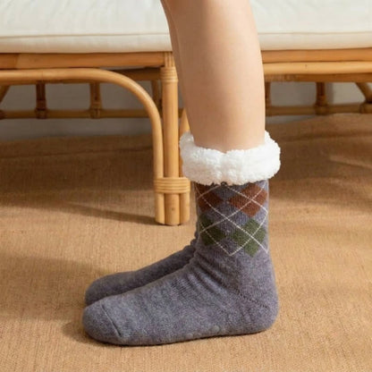 Plusock Blue Grey Puppy Face Knit Slipper Socks - image 3
