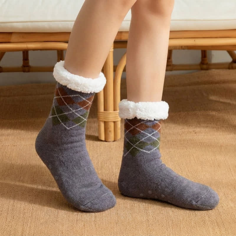 Plusock Blue Grey Puppy Face Knit Slipper Socks - image 4