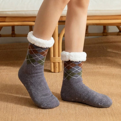 Plusock Blue Grey Puppy Face Knit Slipper Socks - image 4
