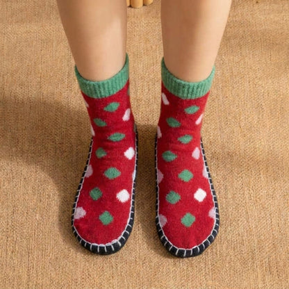 Plusock Green Polka Dot Anti-Slip House Slipper Socks - image 8