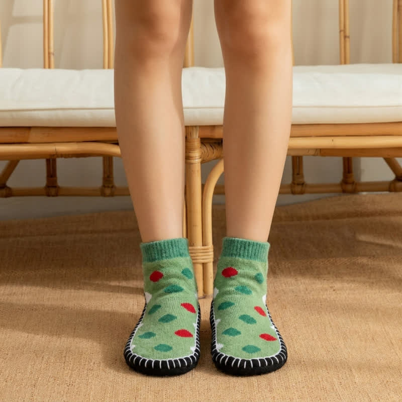 Plusock Green Polka Dot Anti-Slip House Slipper Socks - Green - EU36-40(US3-7) - image 0