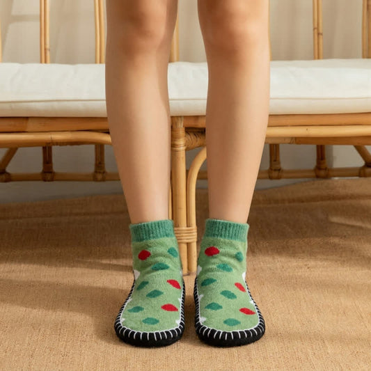 Plusock Green Polka Dot Anti-Slip House Slipper Socks - Green - EU36-40(US3-7) - image 0