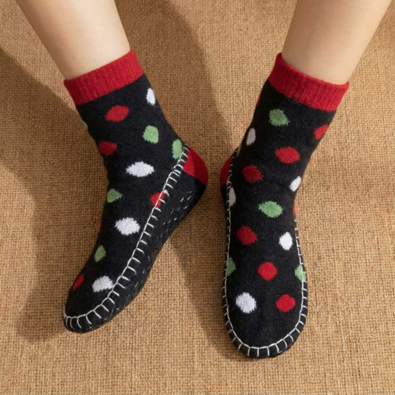 Plusock Green Polka Dot Anti-Slip House Slipper Socks - image 11