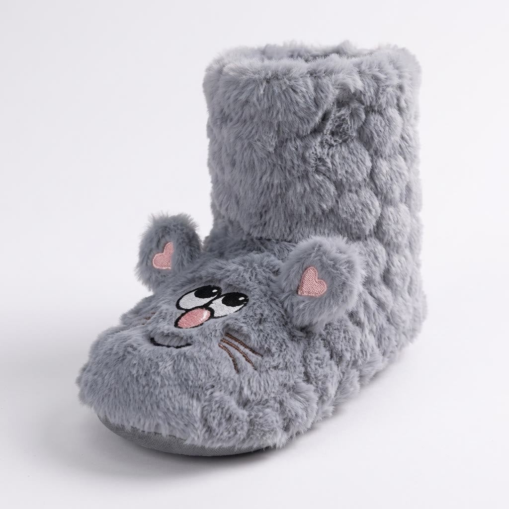 Plusock Pink Cartoon Cat Face Fuzzy Slipper Socks - image 8