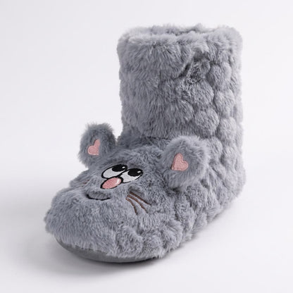 Plusock Pink Cartoon Cat Face Fuzzy Slipper Socks - image 8