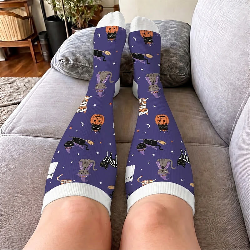 Plusock Plus Size Haunted House Ghost Compression Socks - image 3