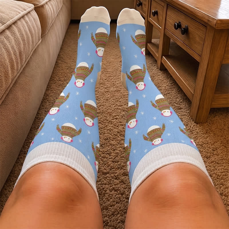Plusock Plus Size Christmas Penguin Compression Socks - image 3