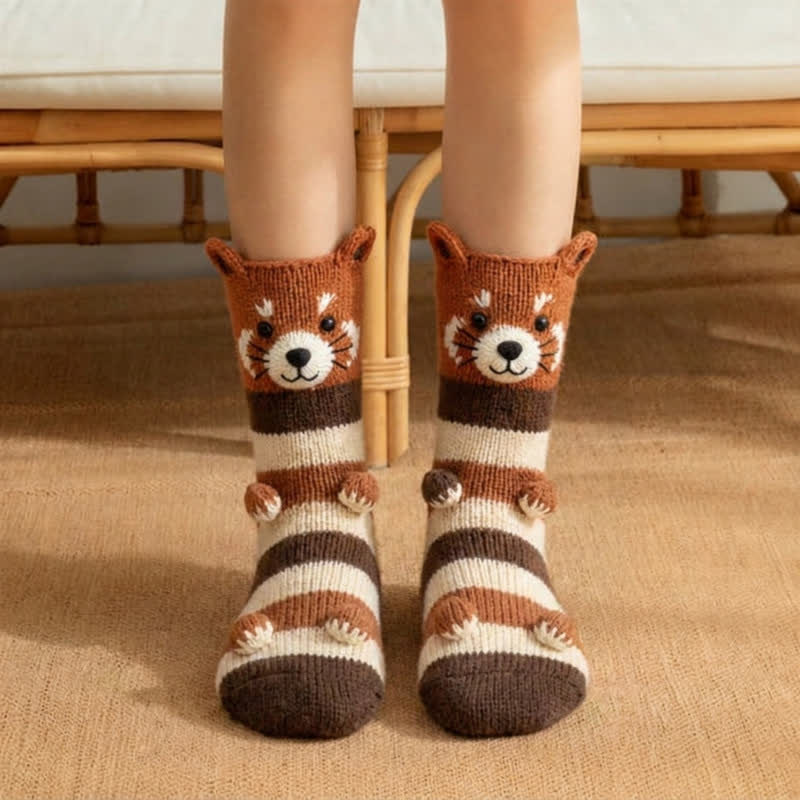 Plusock Pink Axolotl 3D Plush Animal Slipper Socks - Brown - EU43-45(US9-11) - image 2