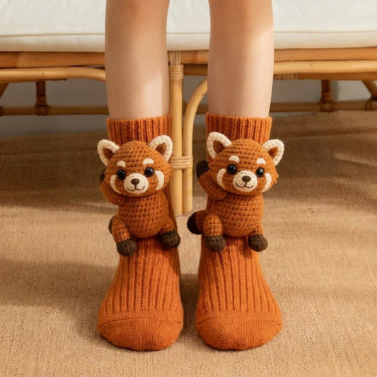 Plusock Pink Axolotl 3D Plush Animal Slipper Socks - Orange - EU43-45(US9-11) - image 0