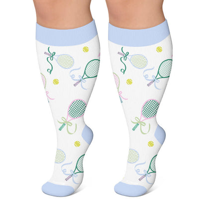 Plusock Plus Size Tennis Racket Compression Socks - Light Purple - 4XL - image 4