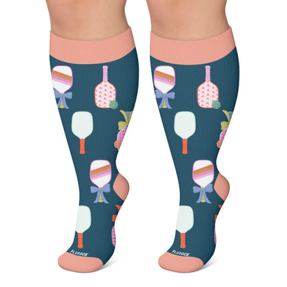Plusock Plus Size Tennis Racket Compression Socks - Dark Green - 4XL - image 5