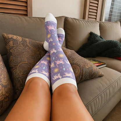 Plusock Christmas Sleepy Cat Cocoa Mug Compression Socks - image 1