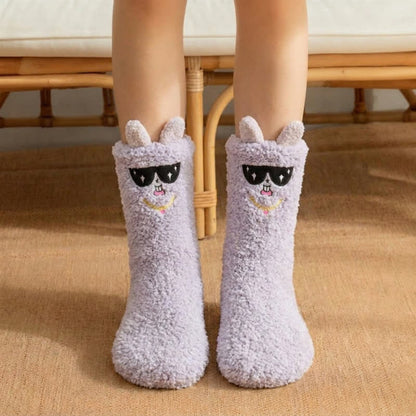 Plusock Blue Sunglasses Bunny Plush Slipper Socks - Light Purple - EU36-42(US3-8) - image 4