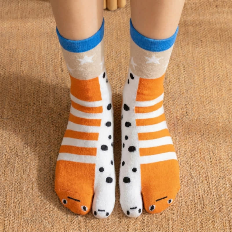 Plusock Cartoon Character Tabi Socks (4 Pairs) - image 3