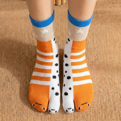 Plusock Cartoon Character Tabi Socks (4 Pairs) - image 3