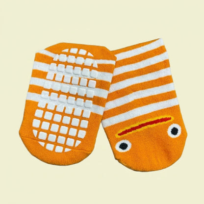 Plusock Striped Funny Face Family Set Slipper Socks (4 Pairs) - image 6