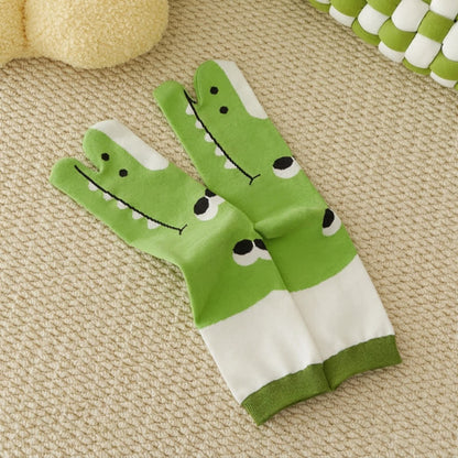 Plusock Japanese Style Cute Animal Split-Toe Tabi Socks (4 Pairs) - image 6