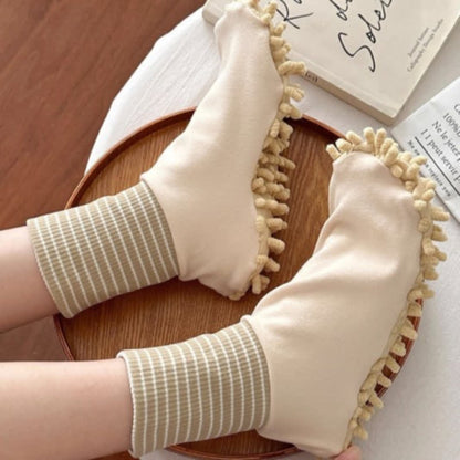 Plusock Microfiber Cleaning Dust Mop Slipper Socks (4 Pairs) - Khaki - EU36-40(US2-7) - image 5