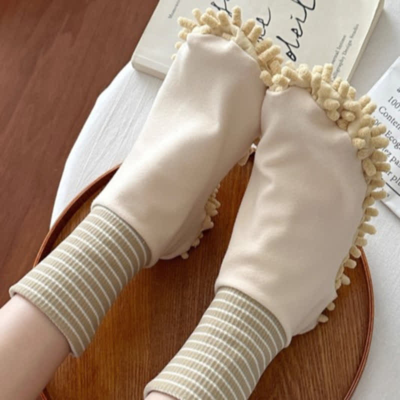 Plusock Microfiber Cleaning Dust Mop Slipper Socks (4 Pairs) - Coffee - EU36-40(US2-7) - image 7