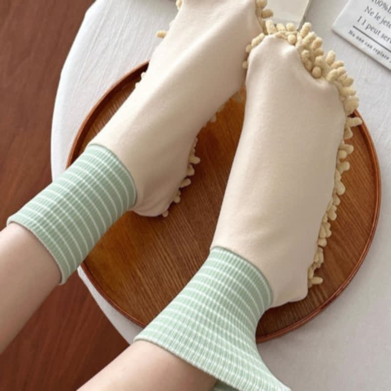 Plusock Microfiber Cleaning Dust Mop Slipper Socks (4 Pairs) - Green - EU36-40(US2-7) - image 6