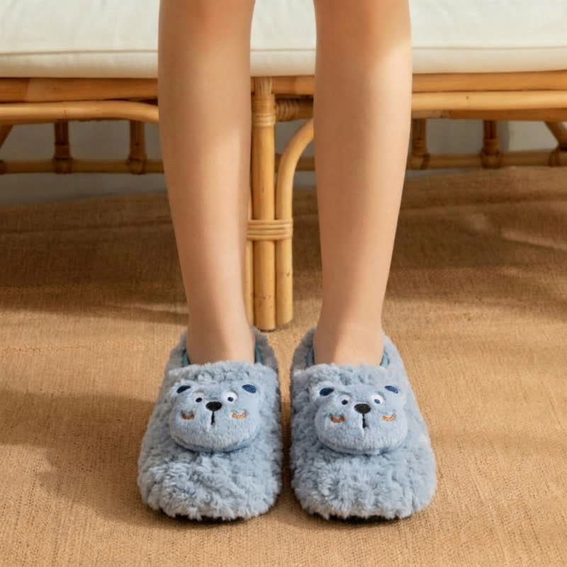 Plusock Cute Cat Plush Home Shoes - Blue - Kids EU32-35(US1-3.5) - image 5