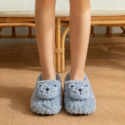 Plusock Cute Cat Plush Home Shoes - Blue - Kids EU32-35(US1-3.5) - image 5