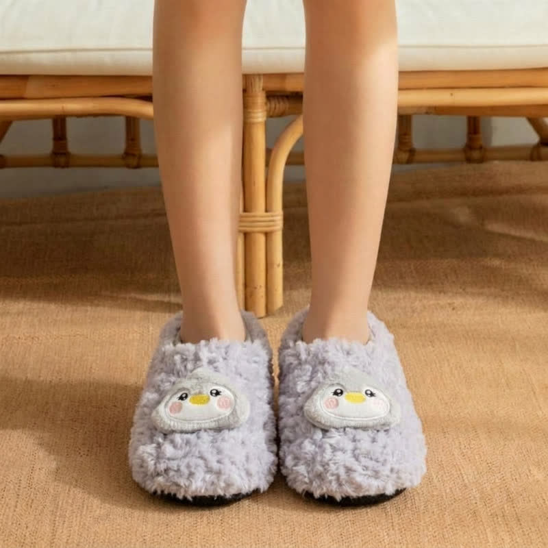 Plusock Cute Cat Plush Home Shoes - Purple - Kids EU32-35(US1-3.5) - image 2