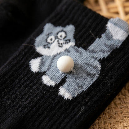 Plusock Cute Cat Quarter Sock (3 Pairs) - image 5