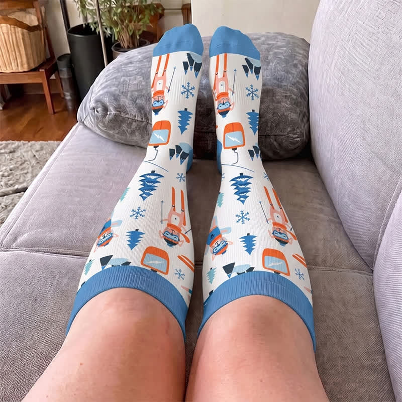 Plusock Plus Size Winter Ski Animal Compression Socks - image 2