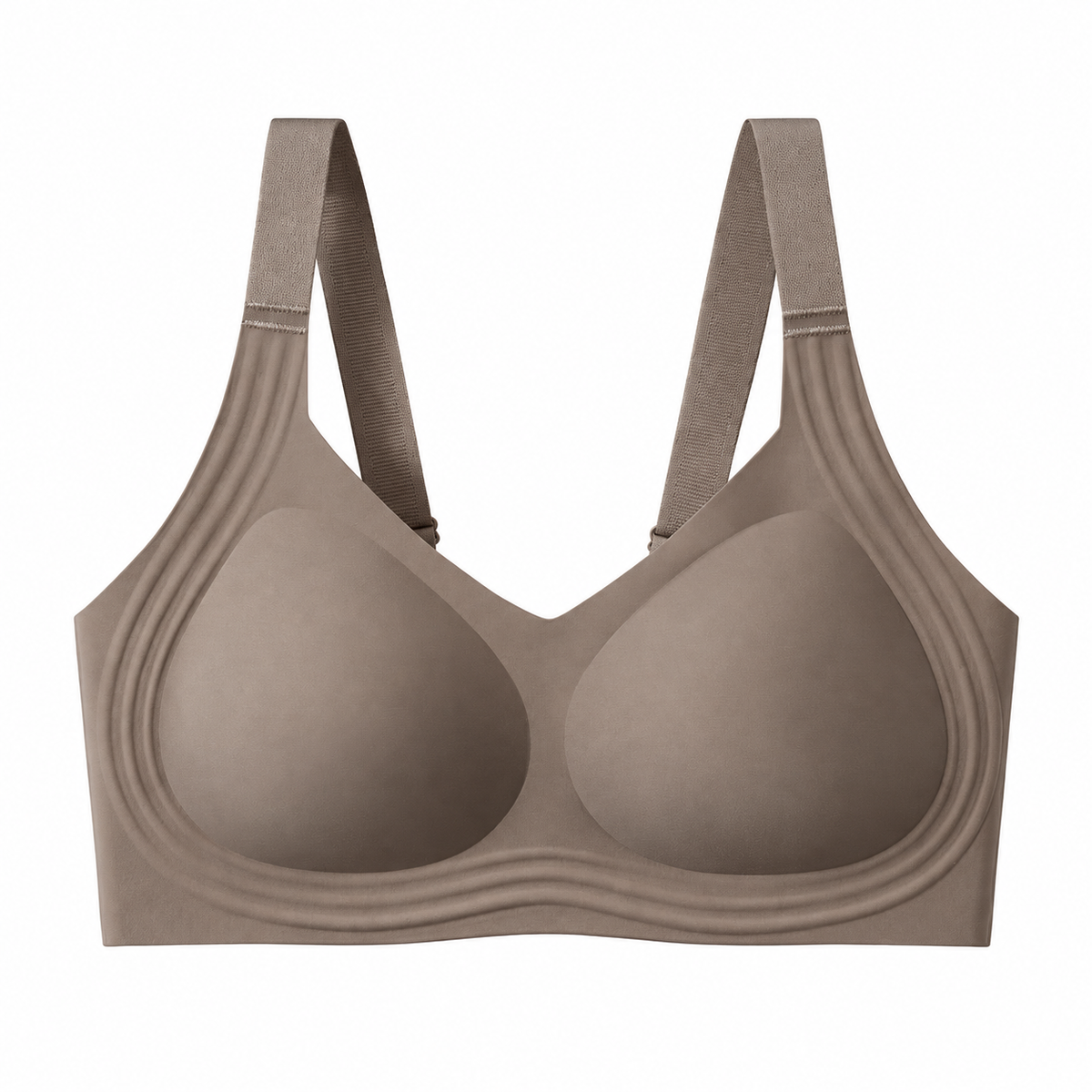 Plusock Soft Daily Comfort Wireless Bra - Dark Grey - 6XL - image 12