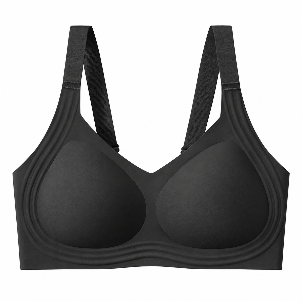 Plusock Soft Daily Comfort Wireless Bra - Black - 6XL - image 11