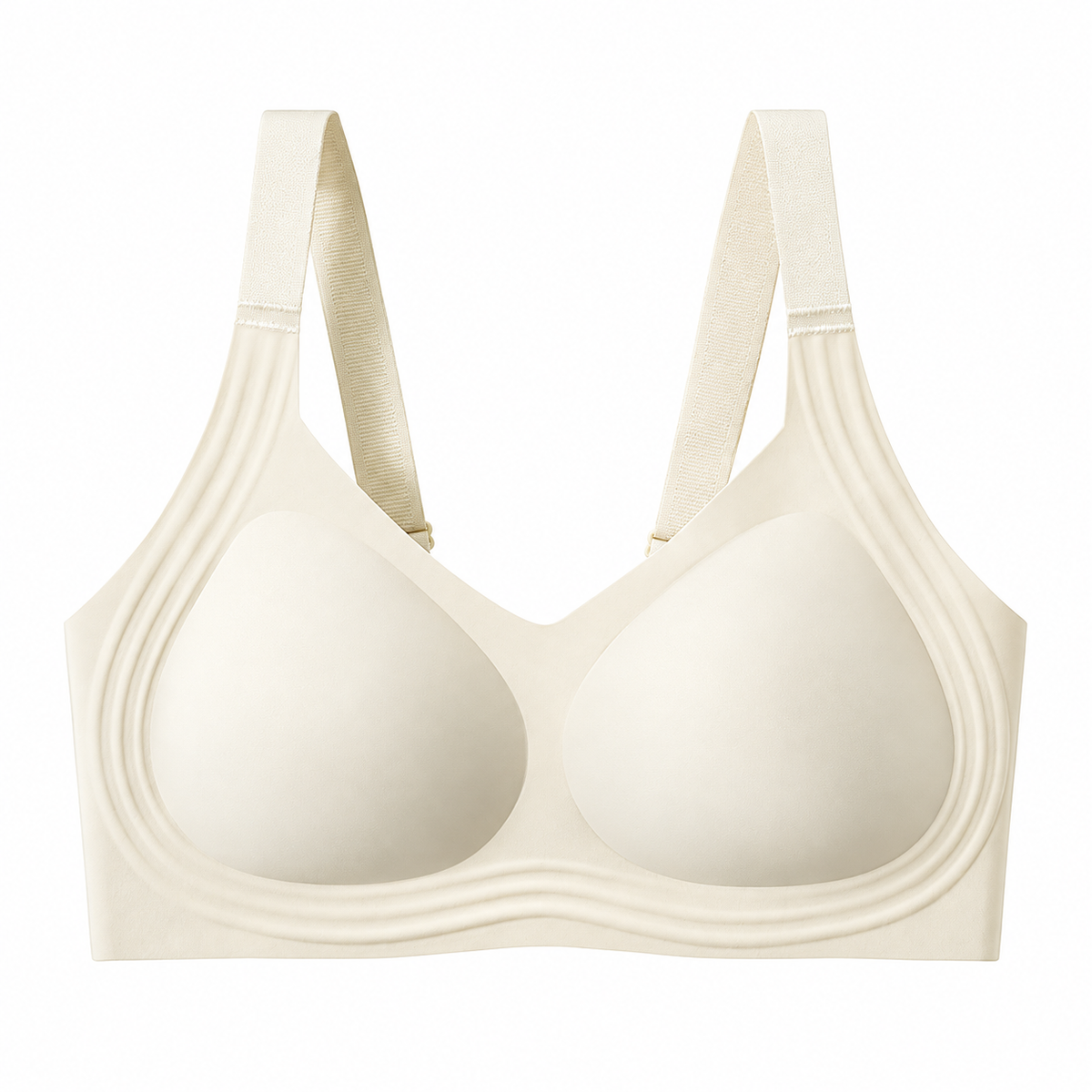 Plusock Soft Daily Comfort Wireless Bra - Champagne - 6XL - image 10