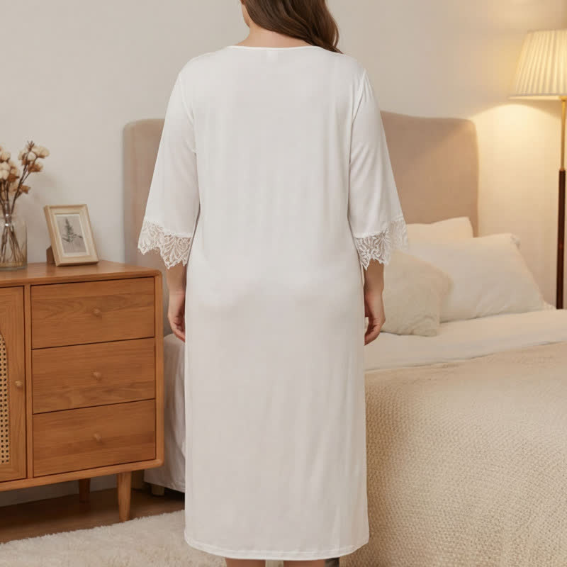 Plusock Lace Trim Nightgown Loungewear - image 3
