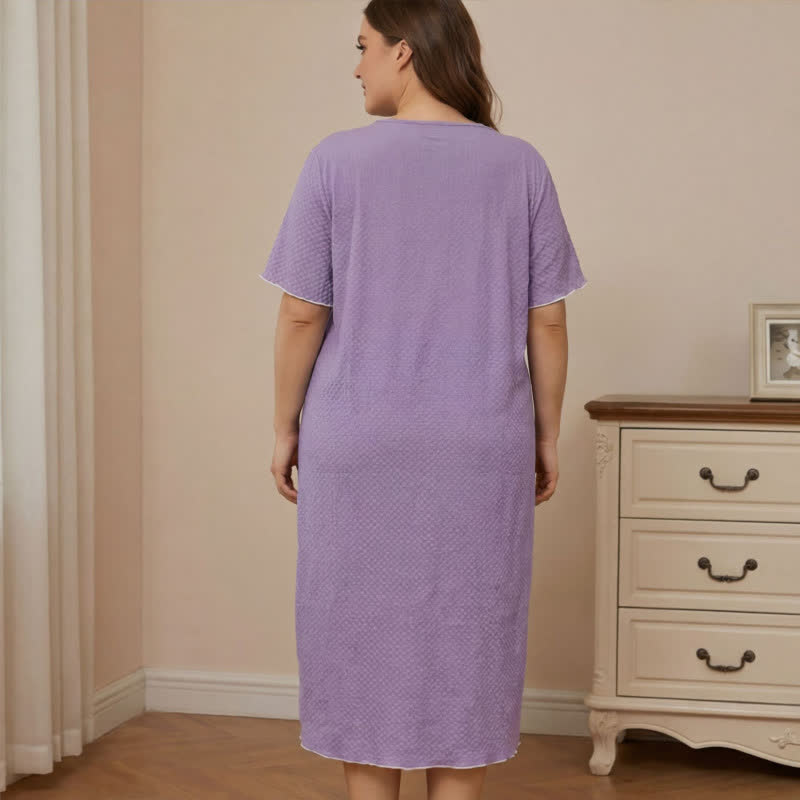 Plusock Lavender Nightgown Lace Loungewear - image 3