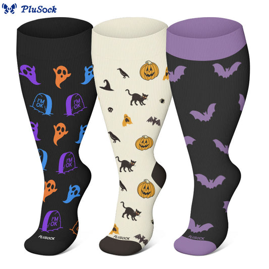 Plusock Plus Size Cat Bat Circulation Compression Socks - image 0