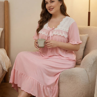 Plusock Bow Lace Trim Loungewear - image 1