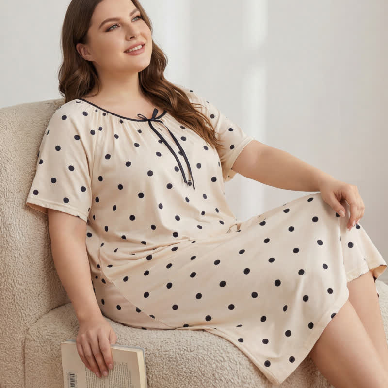 Plusock Soft Nightgown Polka Dot Loungewear - image 1