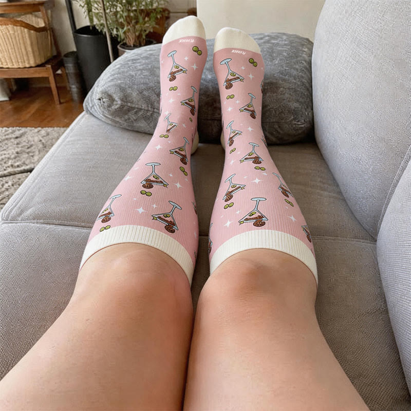 Plusock Plus Size Cocktail Dachshund Compression Socks - image 1