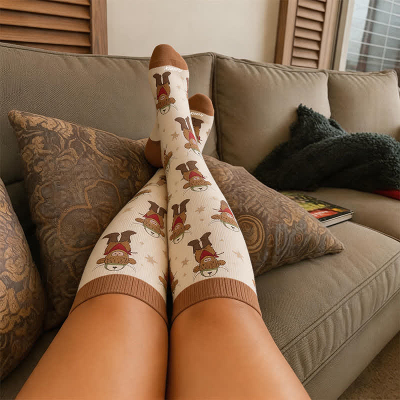 Plusock Plus Size Cowboy Style Animal Compression Socks - image 1