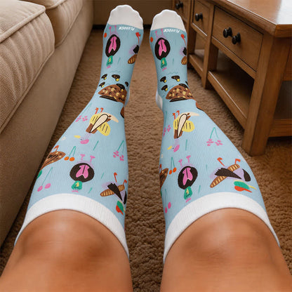 Plusock Plus Size Playful Fish Compression Socks - image 1