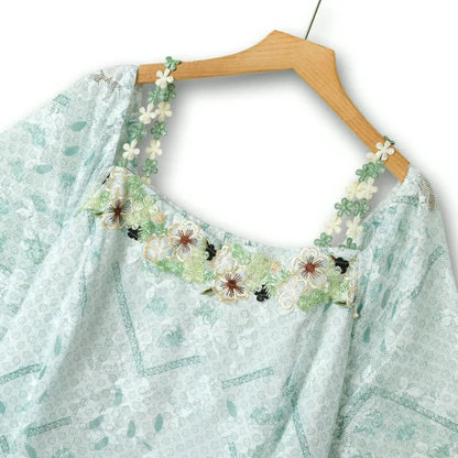 Plusock Sage Eyelet Boho Maxi Dress - image 1