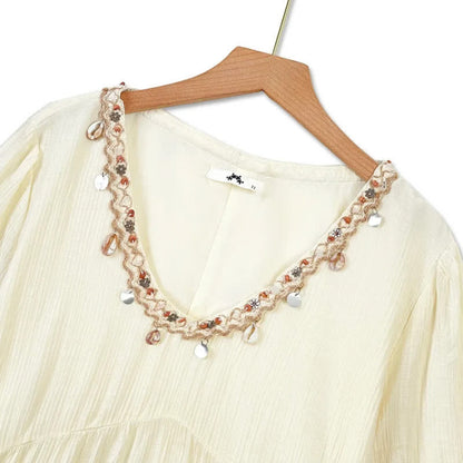 Plusock Boho Tiered Lace Trim Maxi Dress - image 1