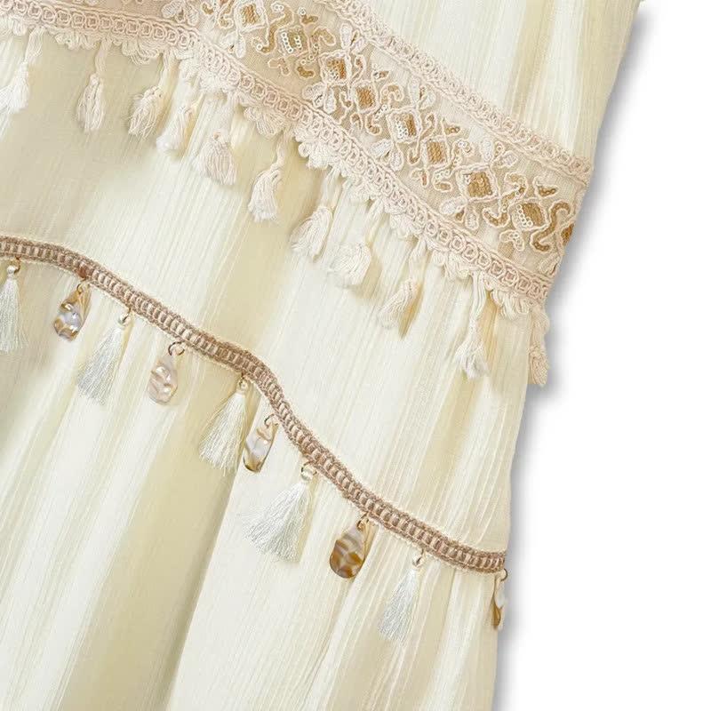 Plusock Boho Tiered Lace Trim Maxi Dress - image 3