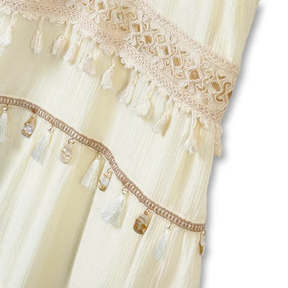 Plusock Boho Tiered Lace Trim Maxi Dress - image 3