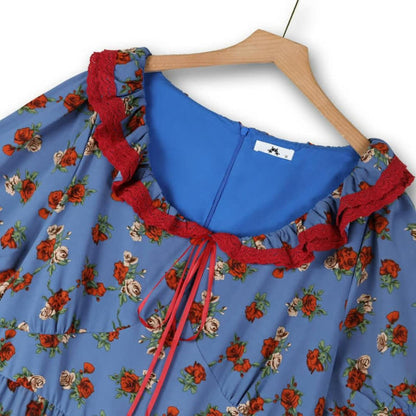 Plusock Cottage Rose Puff Sleeve Midi Dress - image 1