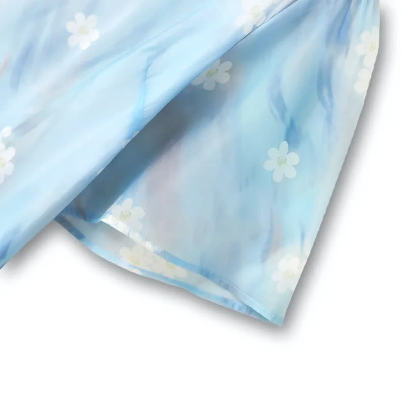 Plusock Floral Mesh Flutter Sleeve Midi Dress - image 5